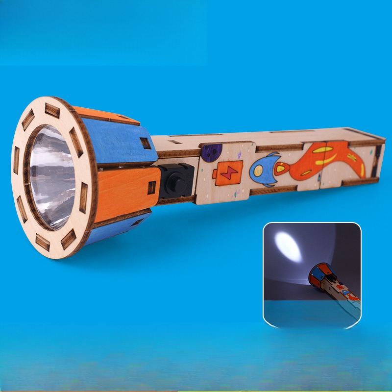 Diy Electronics Projects For Kids - DIY drewniany zestaw latarki edukacyjny fizyka