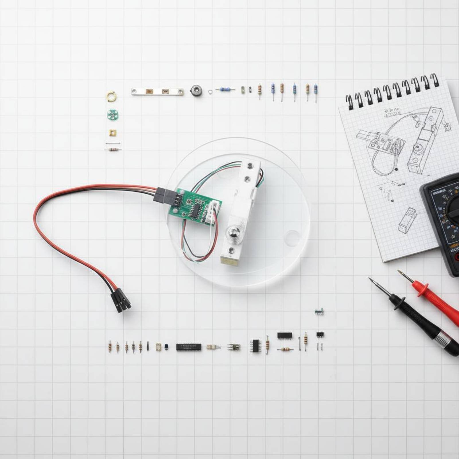 Diy Electronics Guide - Zestaw przetwornika wagowego HX711, precyzyjny zestaw