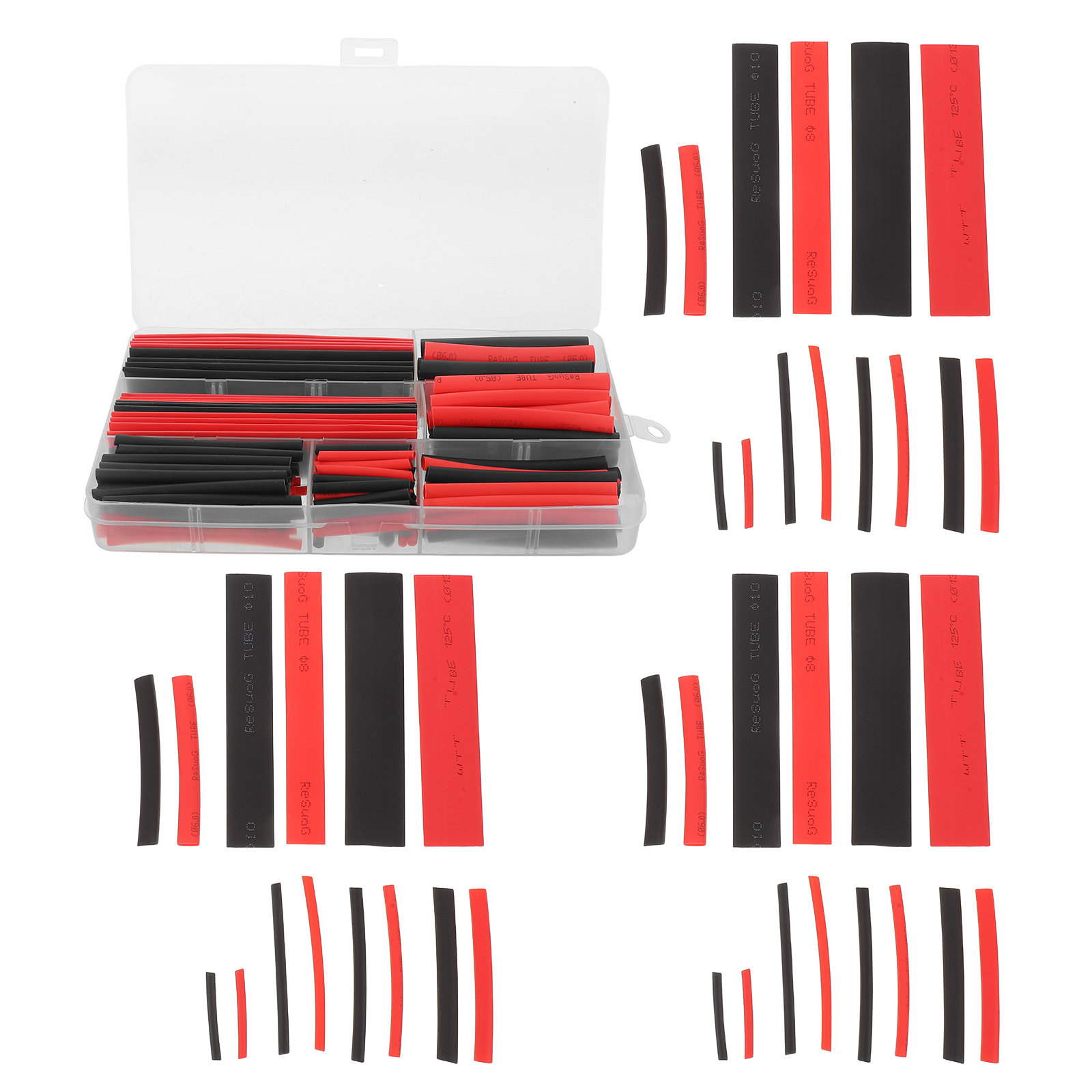 Heat Shrink Tubing - 300 szt. rurek termokurczliwych czarnych i